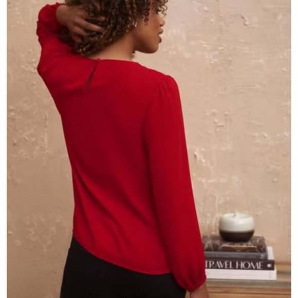 LAURA (petites):  Rhinestone Detail Blouse - red - Picture 3 of 8